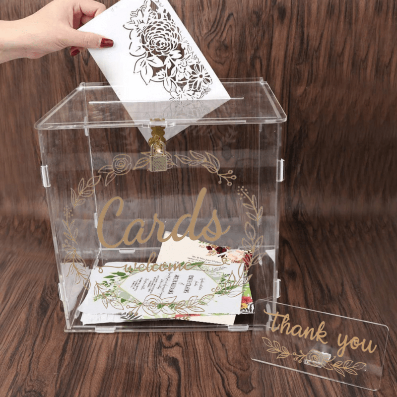 Losbox/Spendenbox aus transparentem Acrylglas für zahlreiche Anlässe und Gestaltungsmöglichkeiten