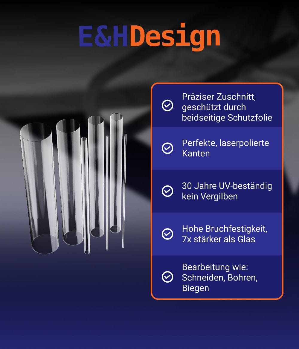 EHDesign Acrylglas Rohre transparent