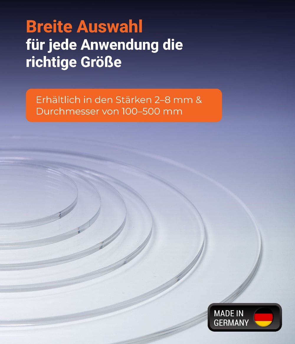 EHDesign Acrylglas Zuschnitte Transparent Rund
