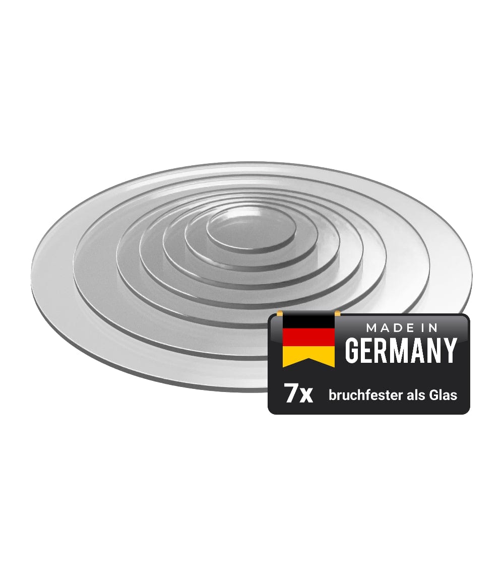 EH Design Ronde Acrylglas Plaat - 150 Mm X 5 Mm - UV-bestendig - Transparant - Made In Germany - Voor DIY En Decoratie