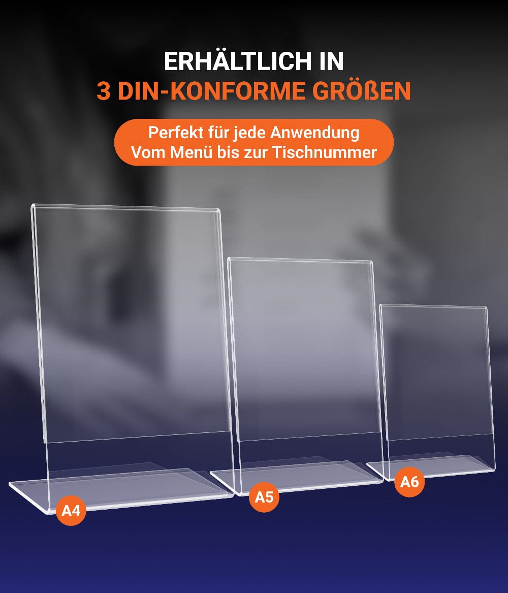 EHDesign L-Aufsteller Tischaufsteller aus Acrylglas in L-Form