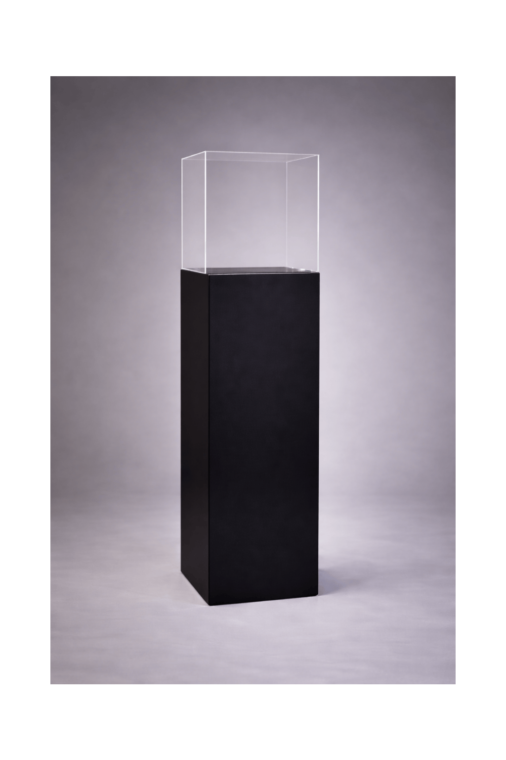 EHDesign Präsentationssäule schwarz mit Acrylhaube