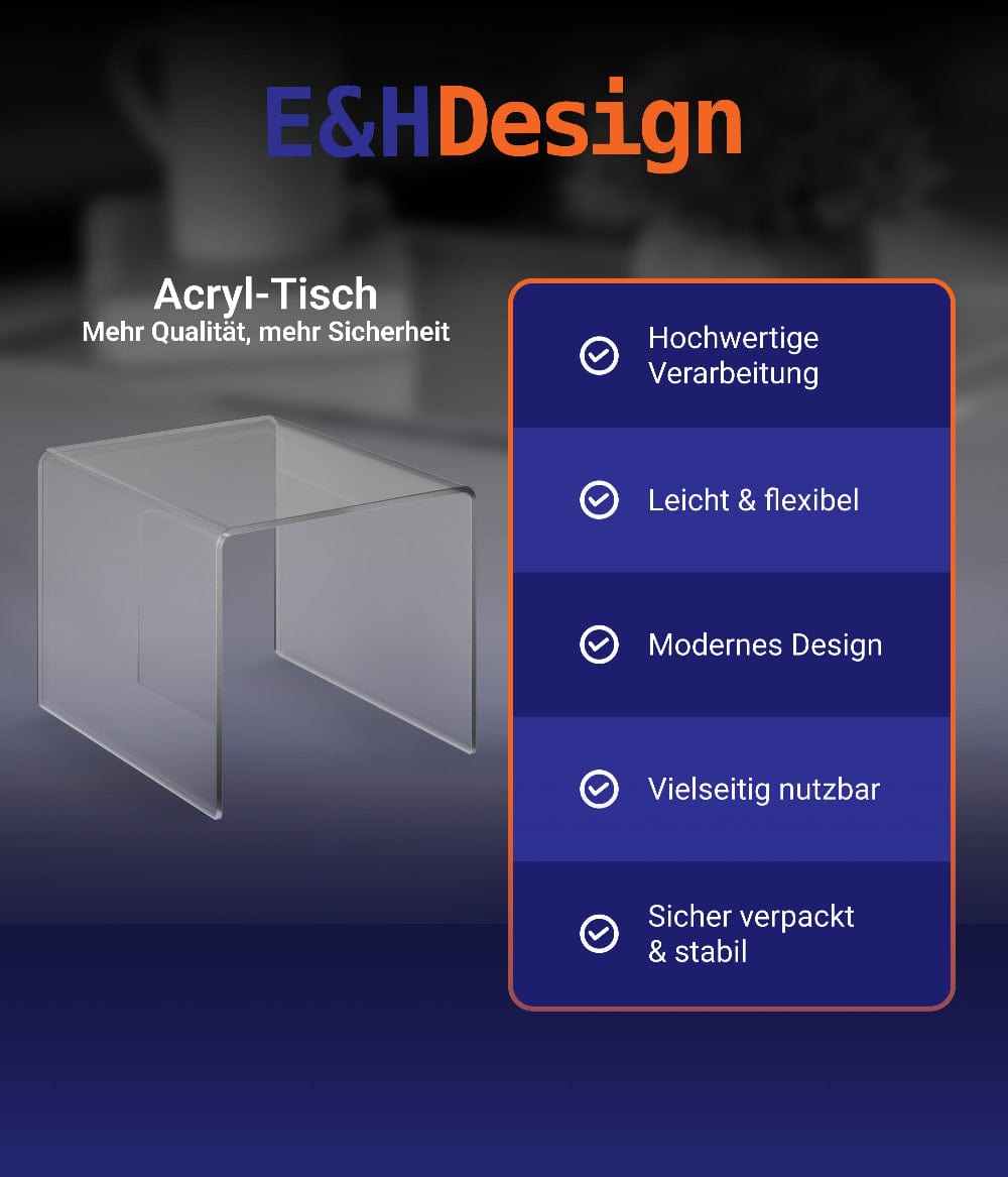 EHDesign Tisch Beistelltisch aus Acrylglas