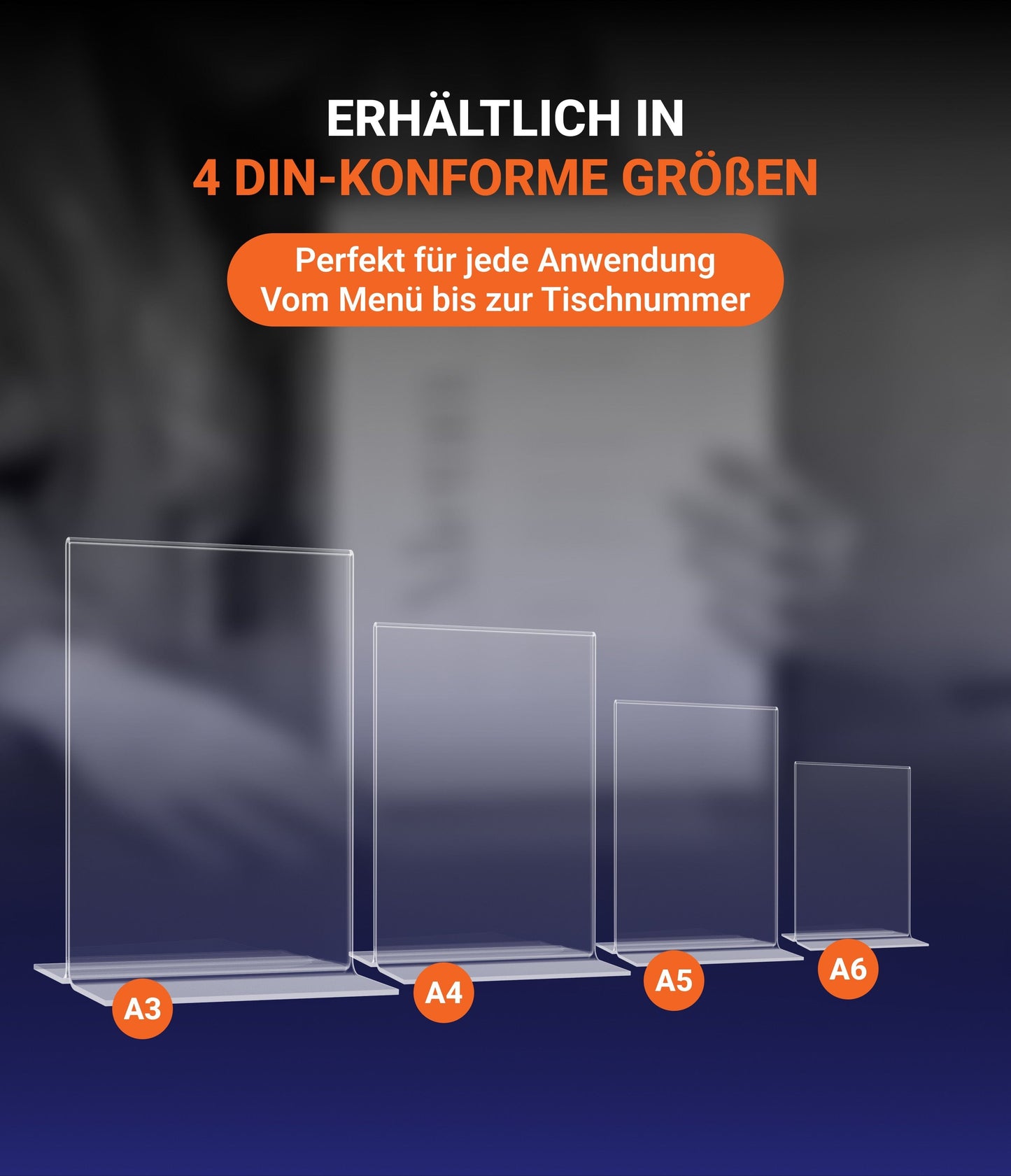 EHDesign Tischaufsteller aus Acrylglas in T-Form