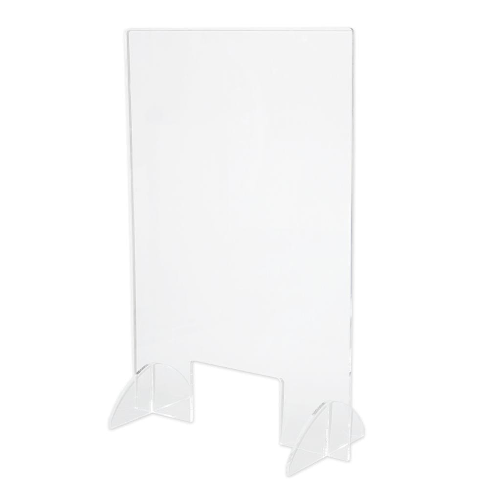 EHDesign Schutzwand hoch / 6 mm Hygieneschutzwand / Spuckschutz aus Acrylglas mit Durchreiche