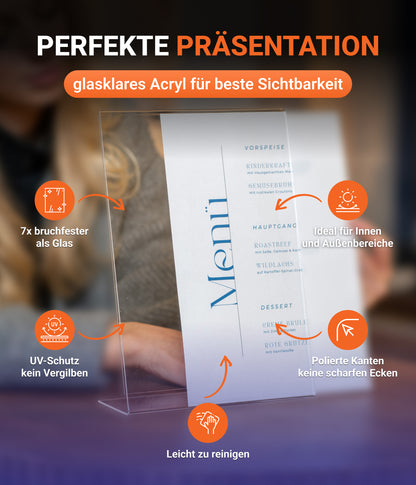 Tischaufsteller-Acryl in L-Form