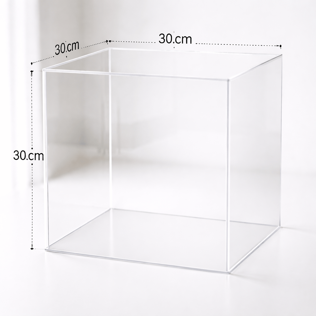 EHDesign Abdeckhaube / Vitrine aus glasklarem Acrylglas für unsere Präsentationssäule, optimaler Schutz Ihrer Exponate vor Staub & Beschädigung, UV-beständig, robust, pflegeleicht