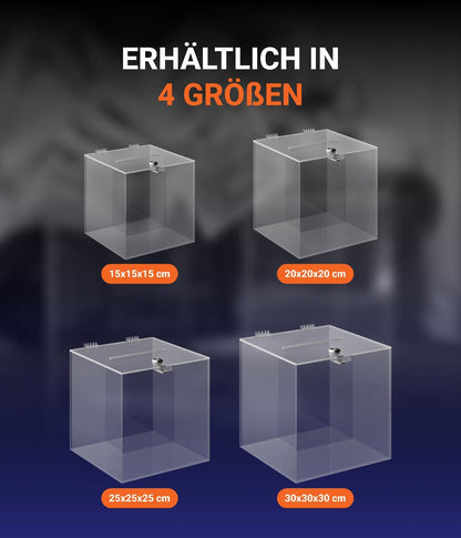 EHDesign Acrylbox Losbox / Spendenbox aus Acrylglas mit Schloss