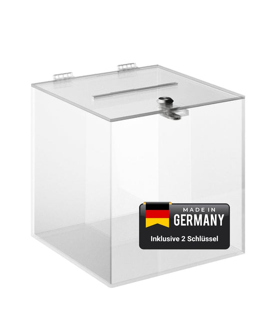 EHDesign Acrylbox Losbox / Spendenbox aus Acrylglas mit Schloss