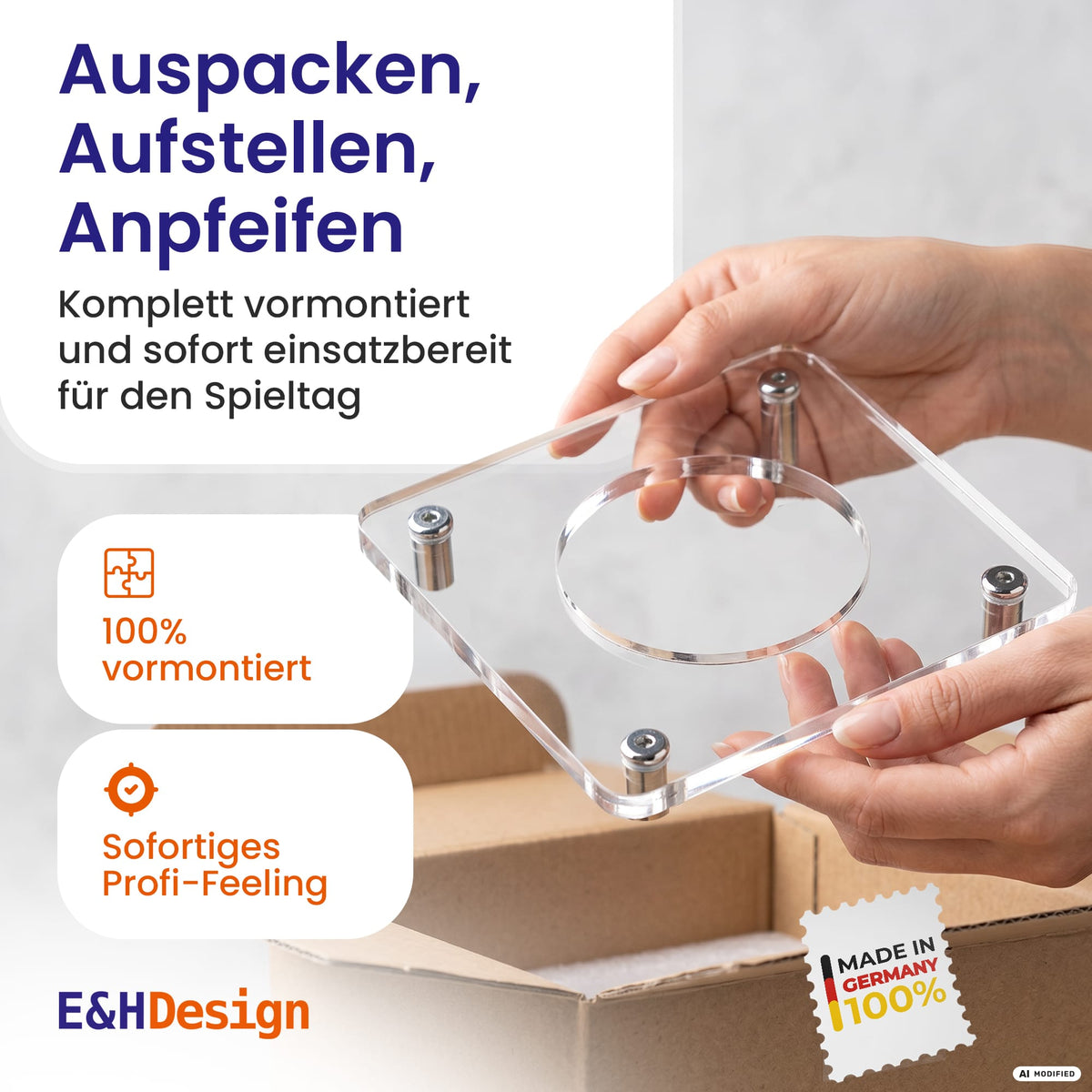 EHDesign Ballsäule für Fußball & Handball - sofort einsatzbereit - Auspacken, Aufstellen, Anpfeifen