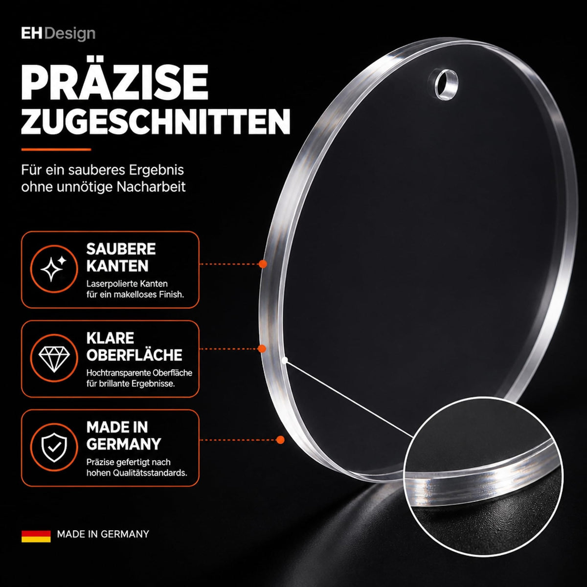 EHDesign Heim & Garten Anhänger aus Acrylglas transparent