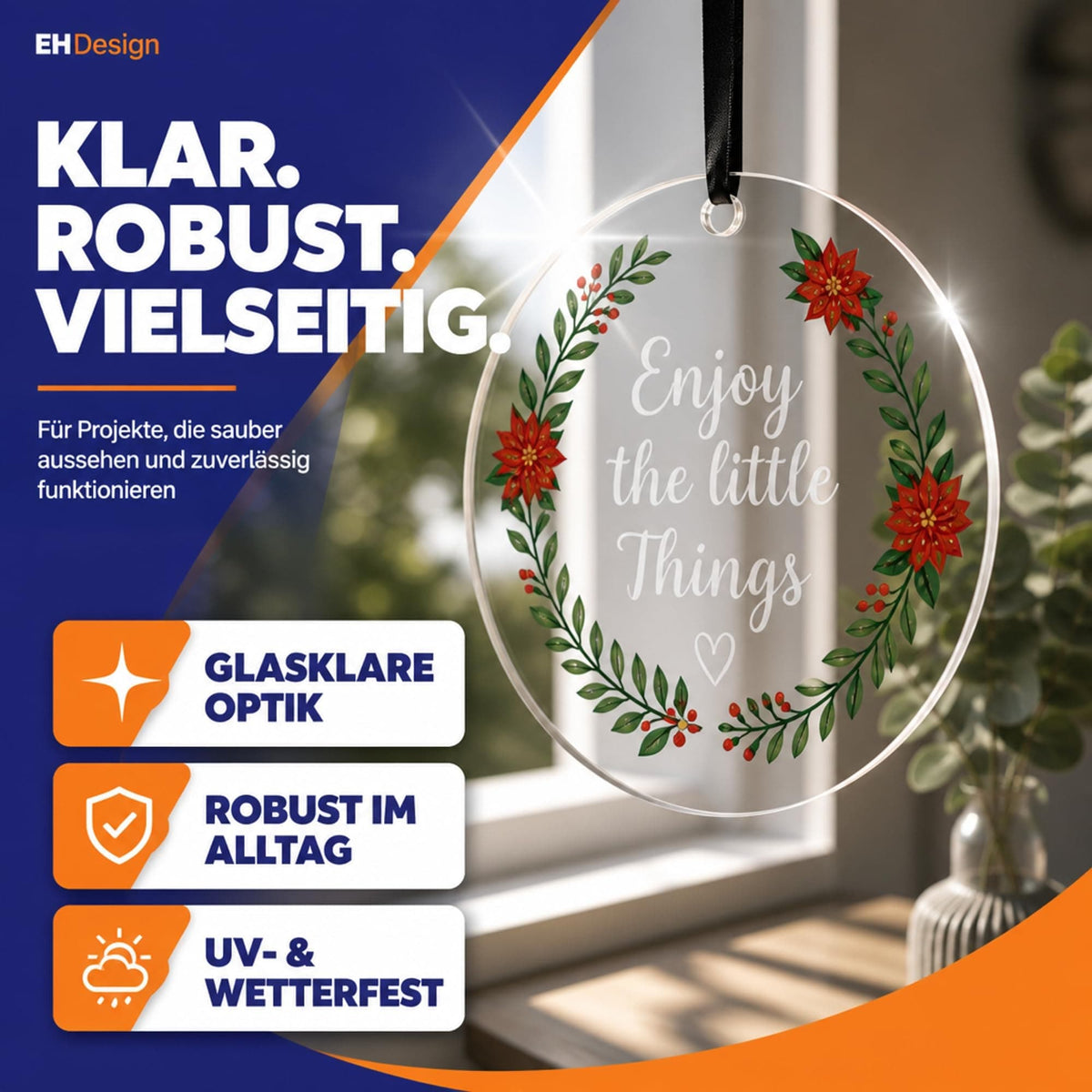EHDesign Heim & Garten Anhänger aus Acrylglas transparent