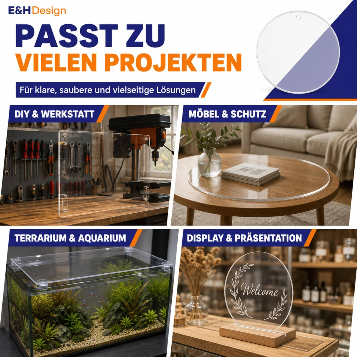 EHDesign Heim & Garten Anhänger aus Acrylglas transparent