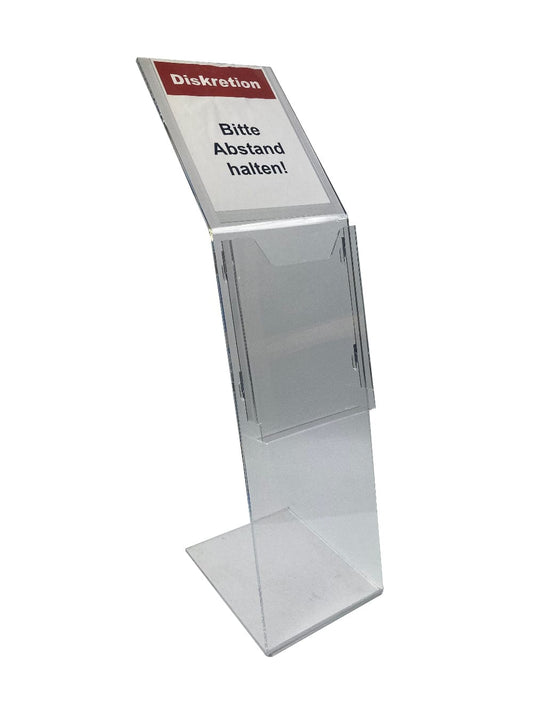 EHDesign Infoständer aus Acrylglas mit Prospekthalterung