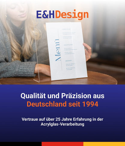 EHDesign L-Aufsteller Tischaufsteller aus Acrylglas in L-Form