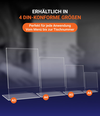 EHDesign L-Aufsteller Tischaufsteller aus Acrylglas in L-Form