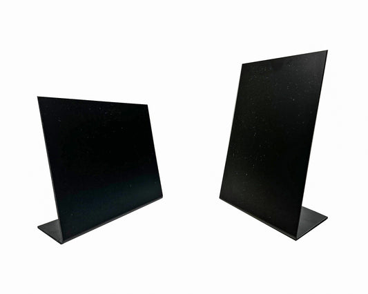 EHDesign L - Aufsteller Tischaufsteller / Kreidetafel schwarz in L-Form