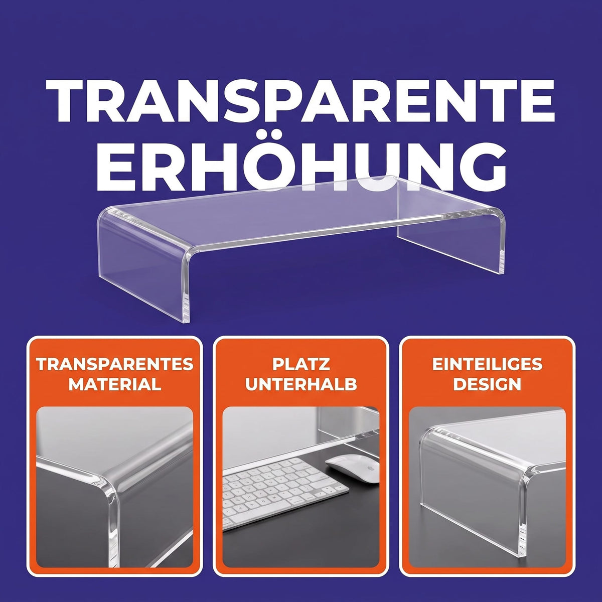 EHDesign Monitorerhöhung aus Acrylglas