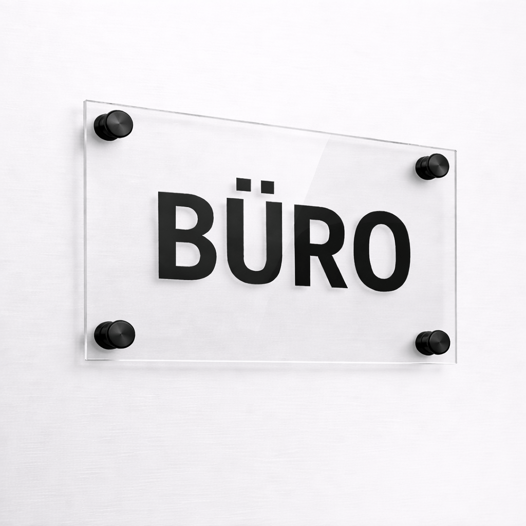 EHDesign Namensschilder Schwarz / 100 x 150 mm Tür & Wandschild aus Acrylglas