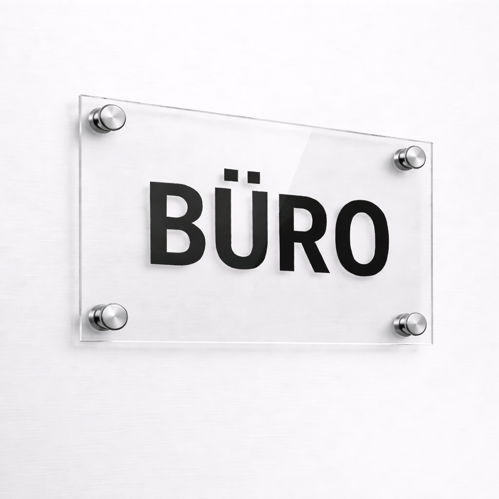 EHDesign Namensschilder Silber / 100 x 150 mm Tür & Wandschild aus Acrylglas