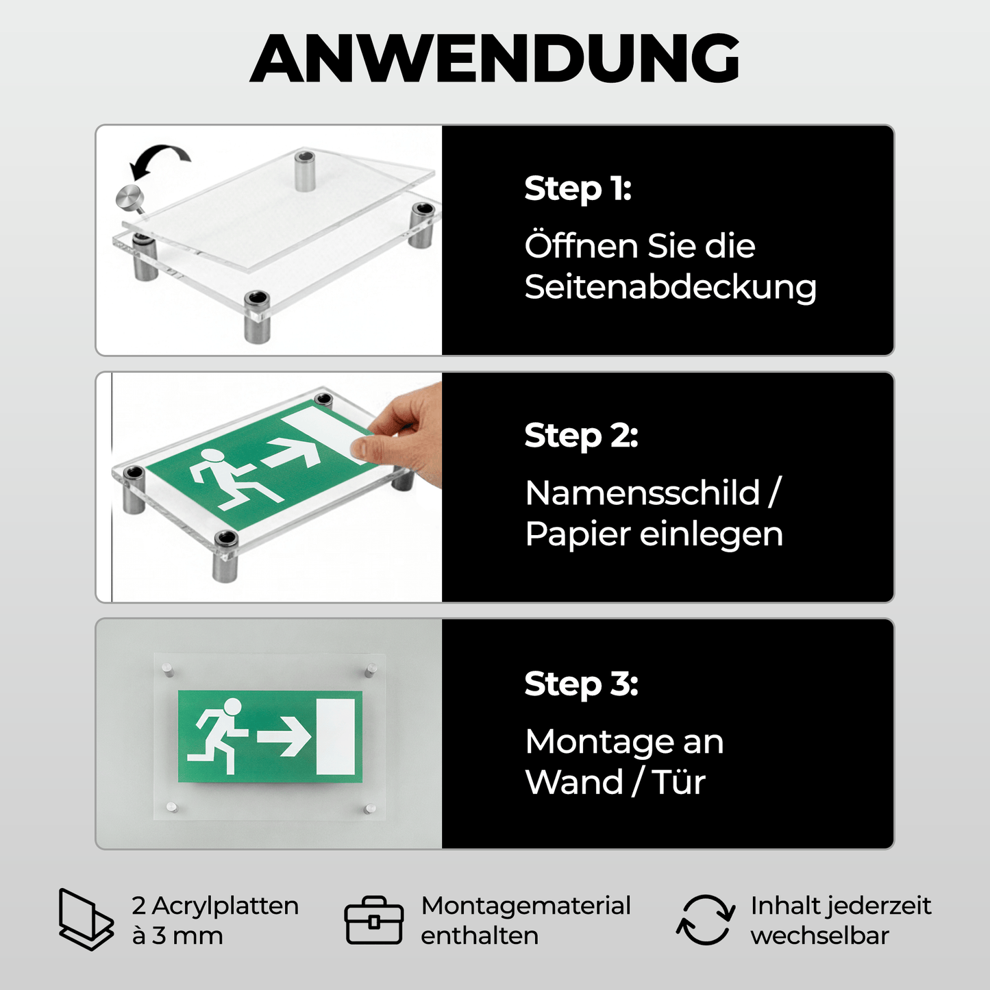 EHDesign Namensschilder Tür & Wandschild aus Acrylglas