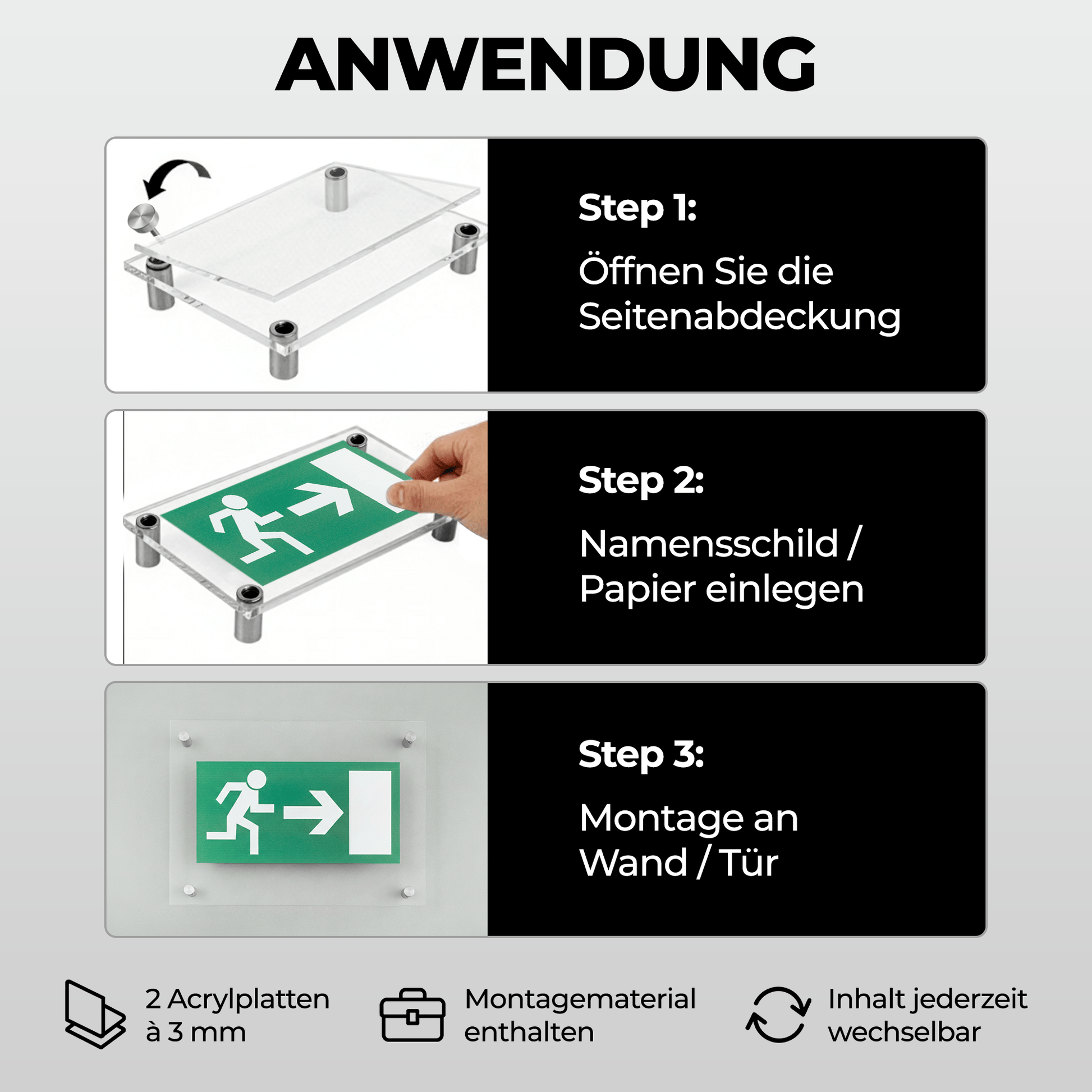 EHDesign Namensschilder Tür & Wandschild aus Acrylglas