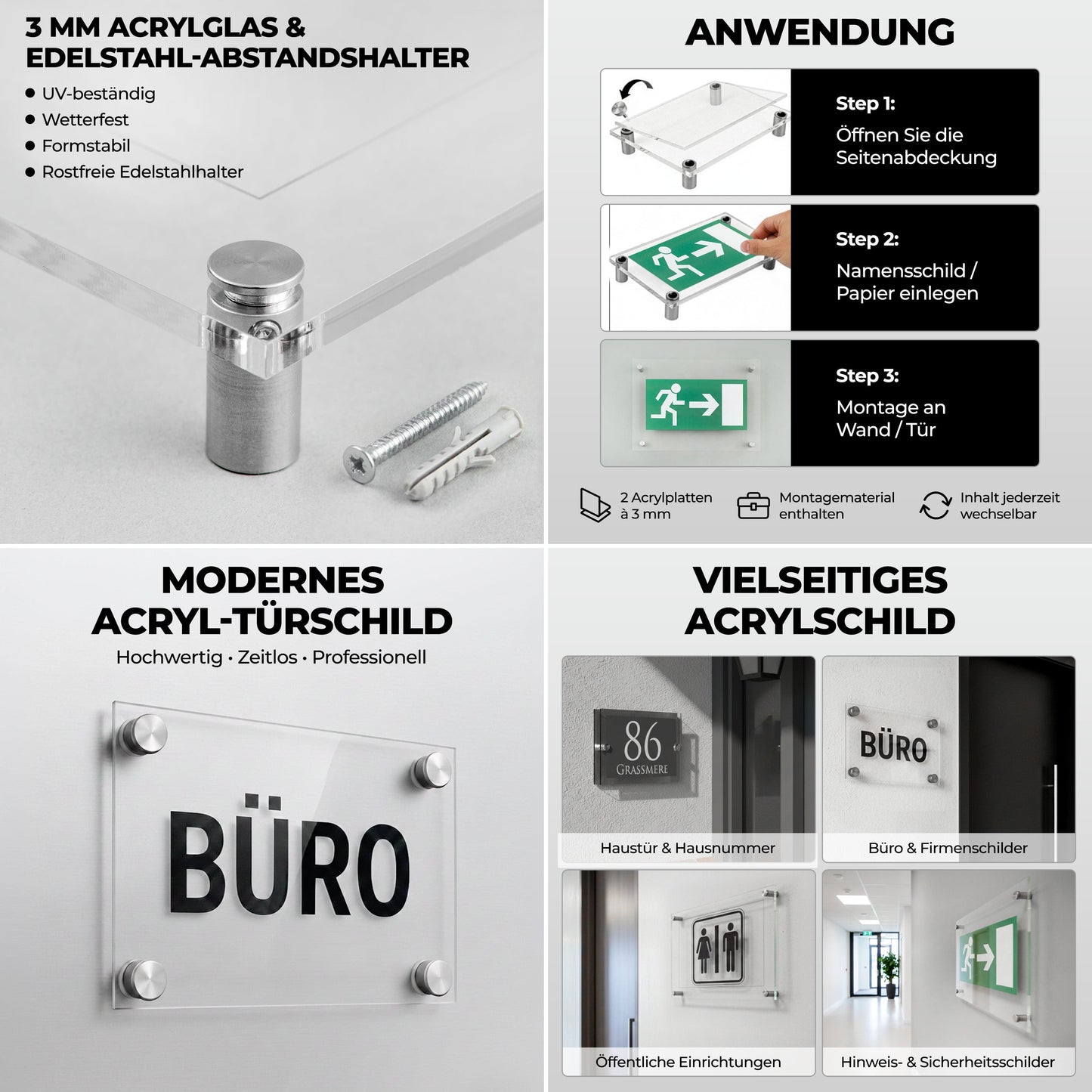 EHDesign Namensschilder Tür & Wandschild aus Acrylglas