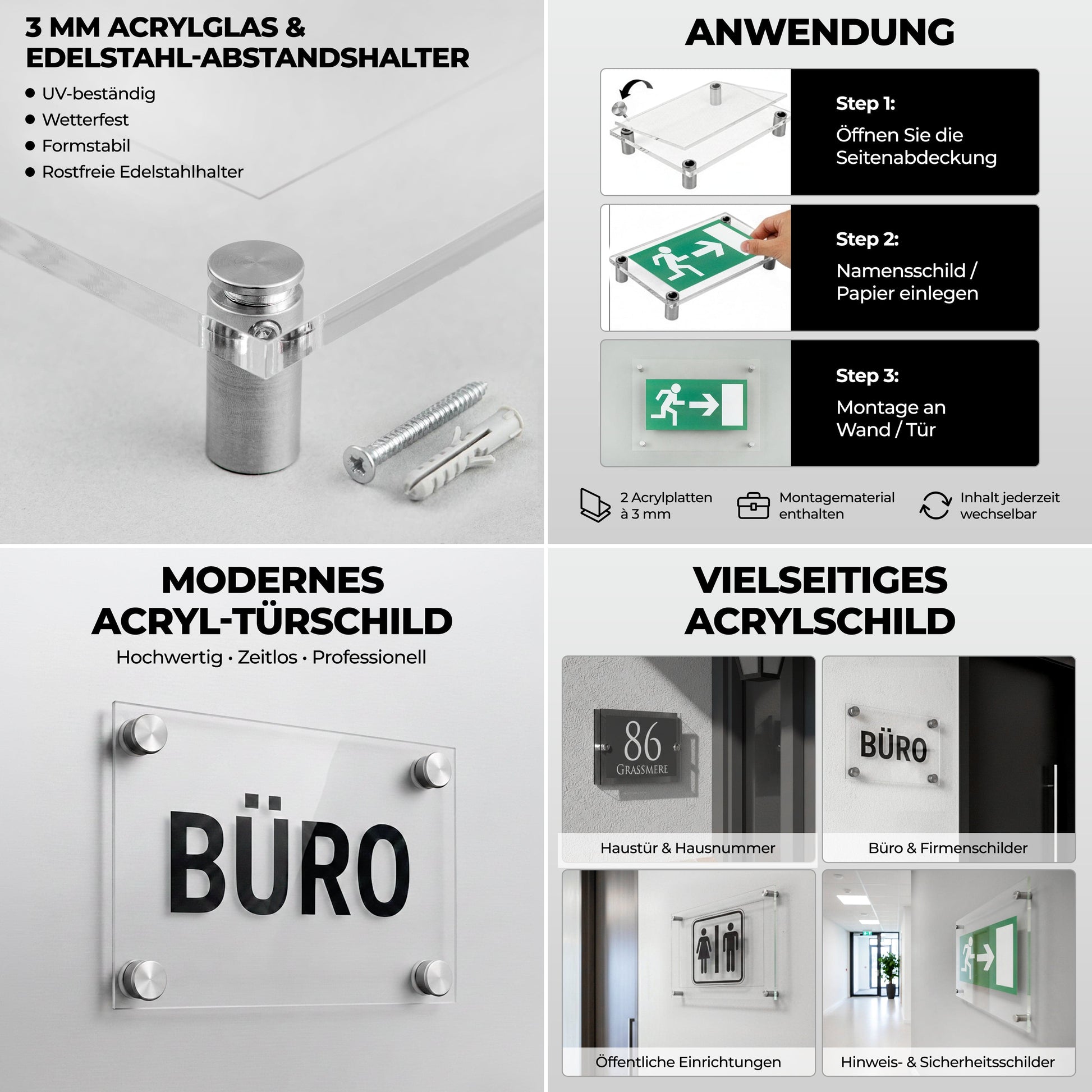 EHDesign Namensschilder Tür & Wandschild aus Acrylglas