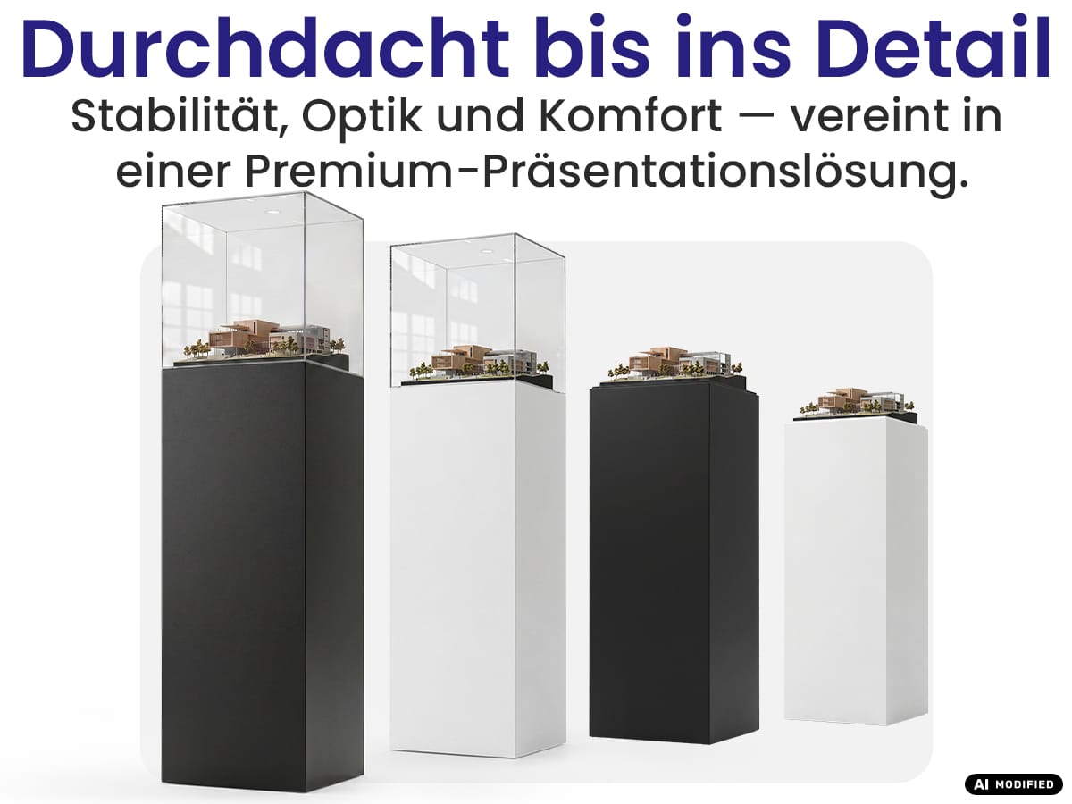 EHDesign Präsentationssäule aus Kunststoff - Durchdacht bis ins Detail - Stabilität, Optik & Komfort