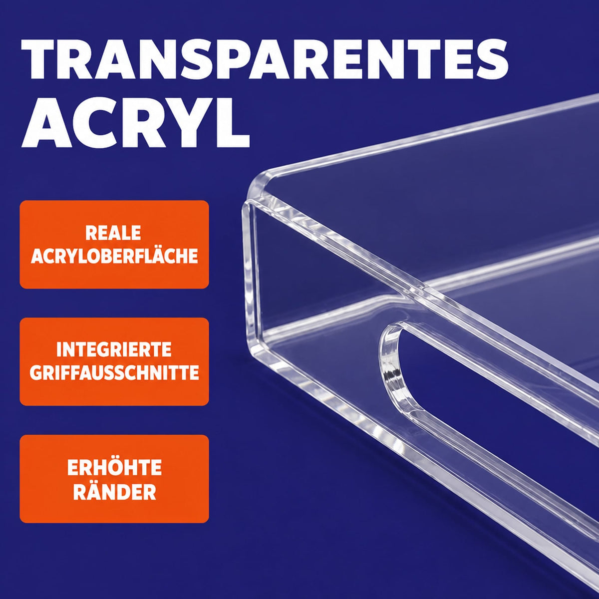 EHDesign Tablett Tablett aus transparentem Acrylglas