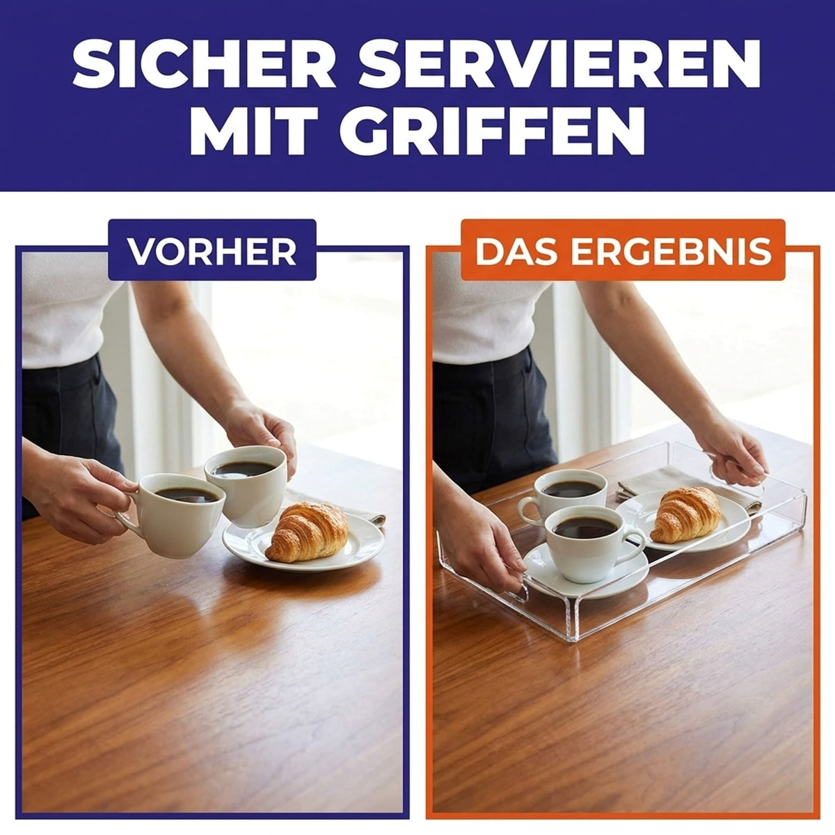 EHDesign Tablett Tablett aus transparentem Acrylglas