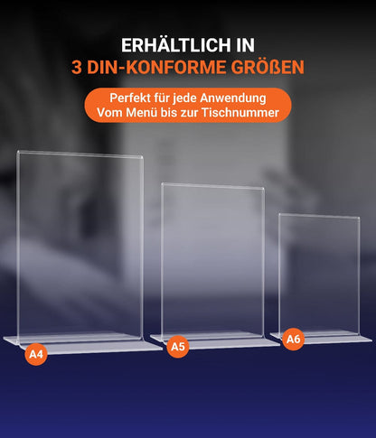 EHDesign Tischaufsteller aus Acrylglas in T-Form