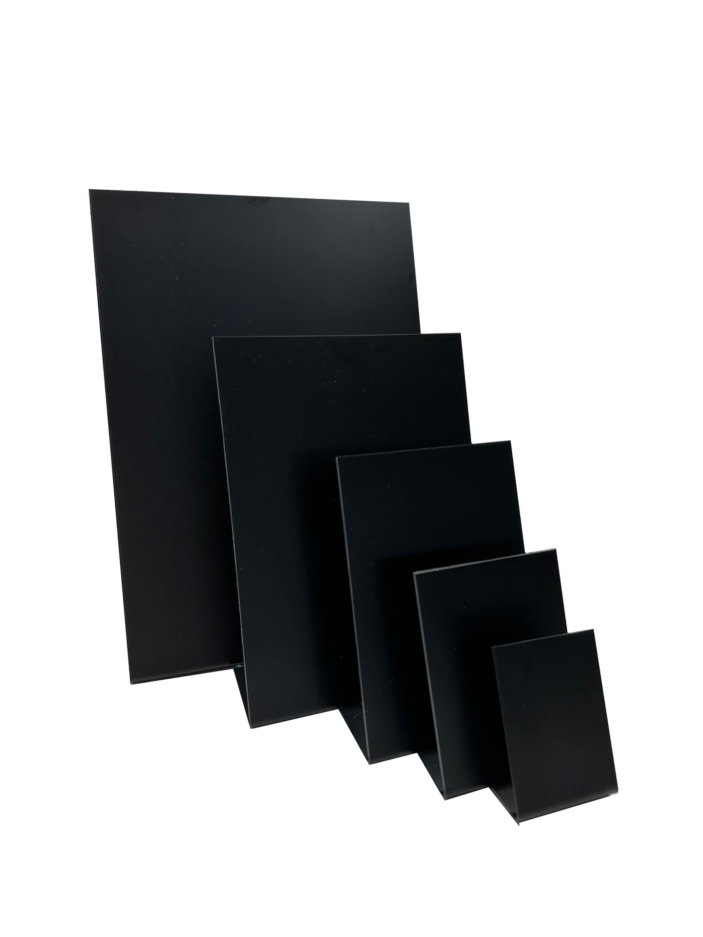 Tischaufsteller, schwarz in L-Form