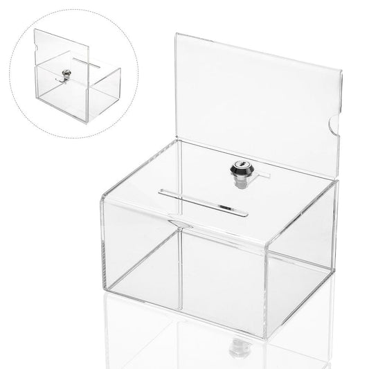 EHDesign Spendenbox Losbox / Spendenbox aus Acrylglas mit Einschub