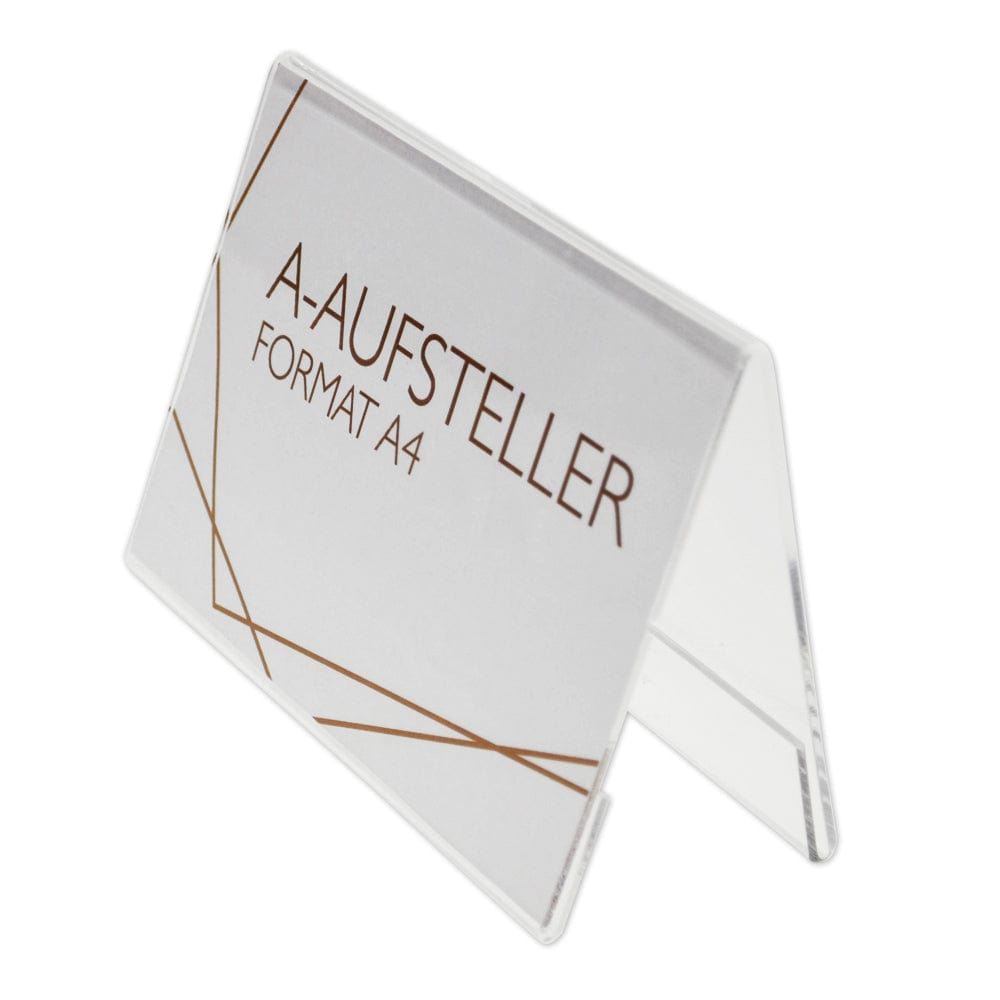 EHDesign Tischaufsteller aus Acrylglas in A-Form A4