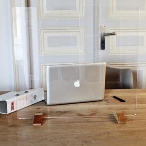Hygieneschutzwand mit Holzfüßen | EH-Designshop