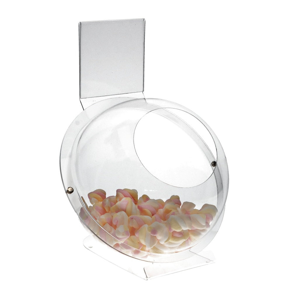 Kugelförmige Verkaufsschütte aus Acryl mit Einschub| EH-Designshop